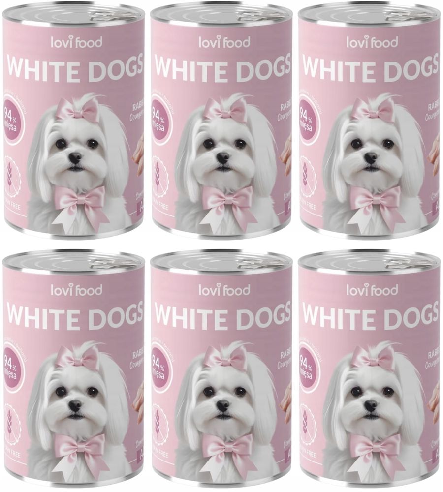 Lovi Food White Dogs 6x400g karma mokra hypoallergic dla białych psów