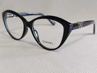 CHANEL nowe czarne damskie okulary zerówki oprawki zlote logo