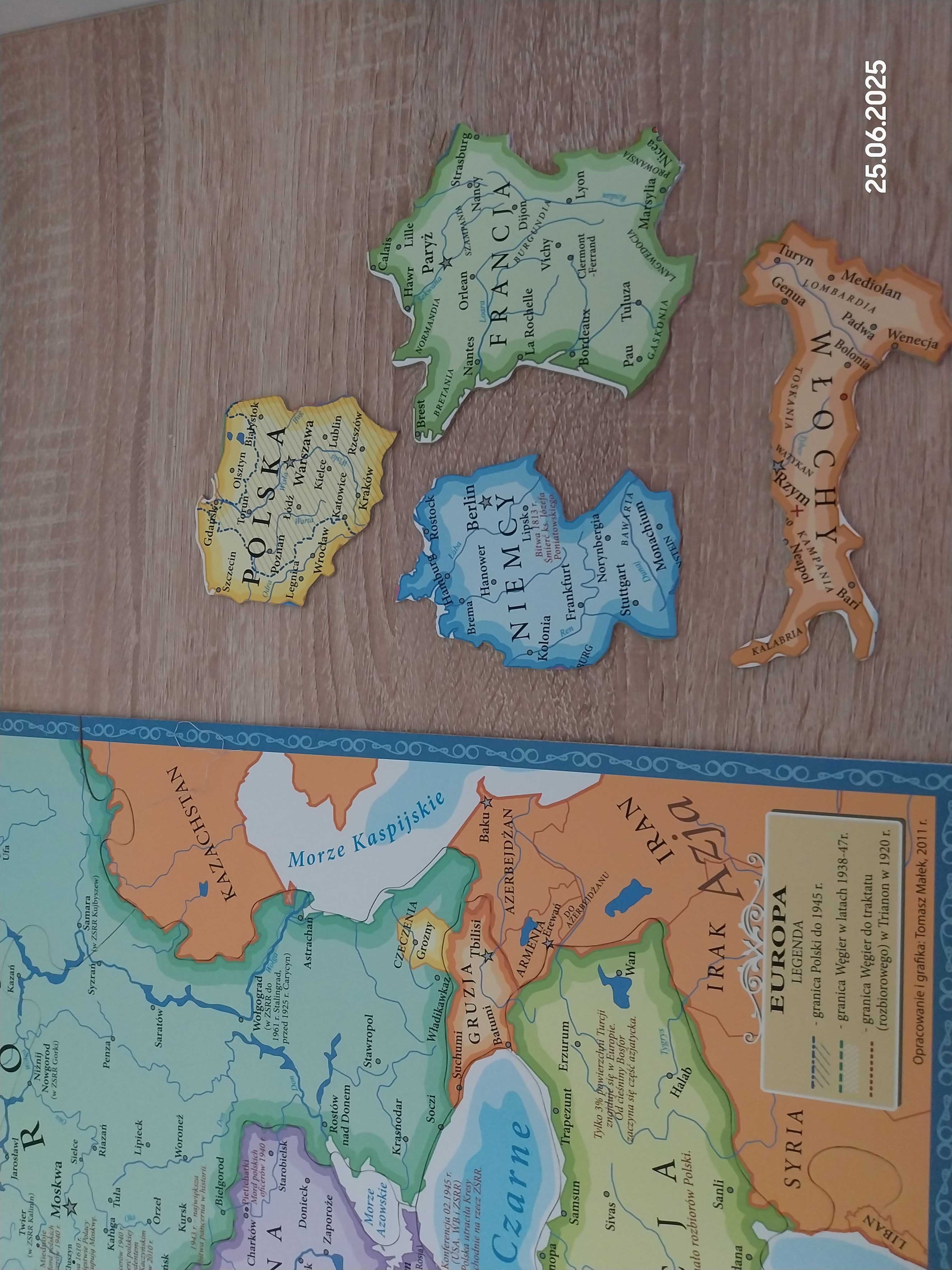 puzzle układanka mapa Europy jak nowe