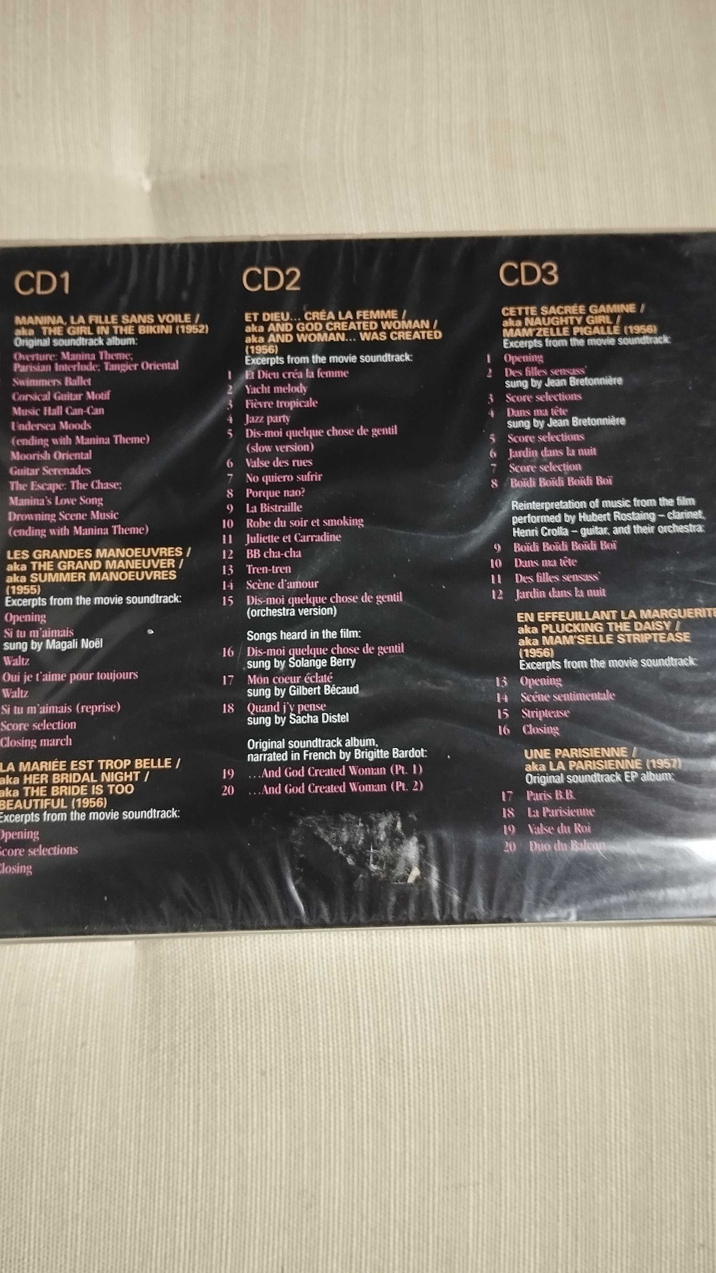 Muzyka z filmow z Brigitte Bardot album 3 CD box folia