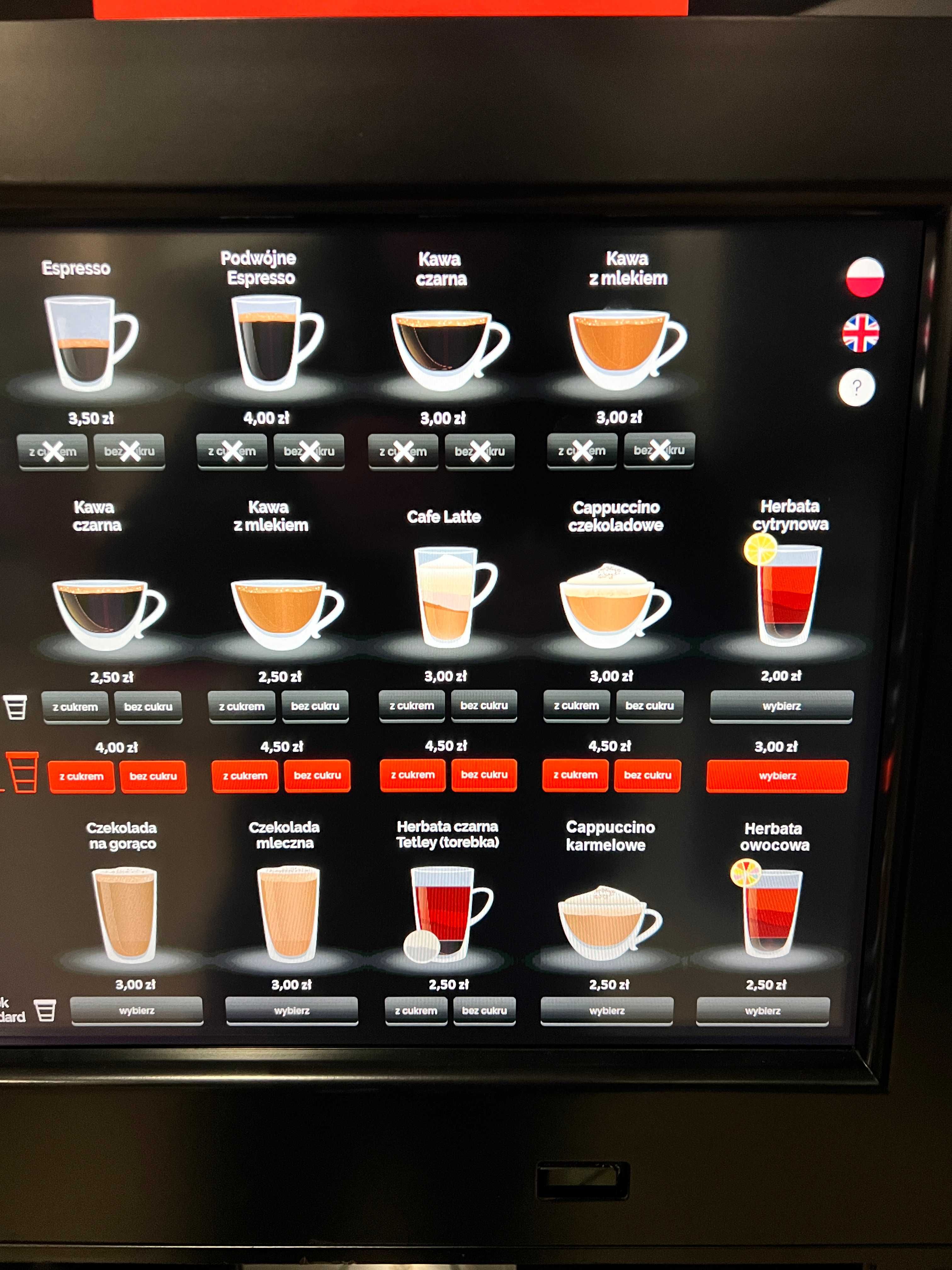 Automat do kawy Wittenborg 7600ES z monitorem 21 cali.