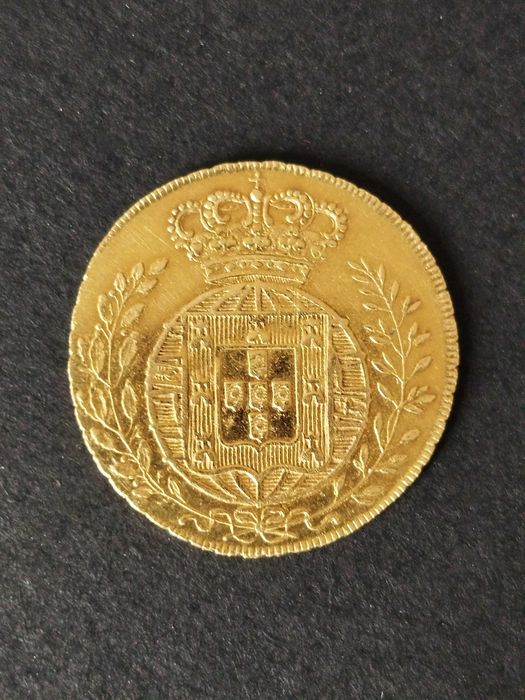 1822 - D. João VI - Meia Peça (3200 Reis) - Ouro - Lisboa