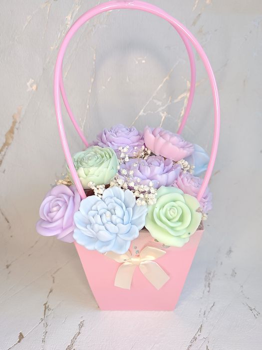 Kwiaty z mydła w torebce