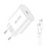 Ładowarka Sieciowa Foneng Pd 3.0 Eu39 20W + Kabel  Type-C To Type C