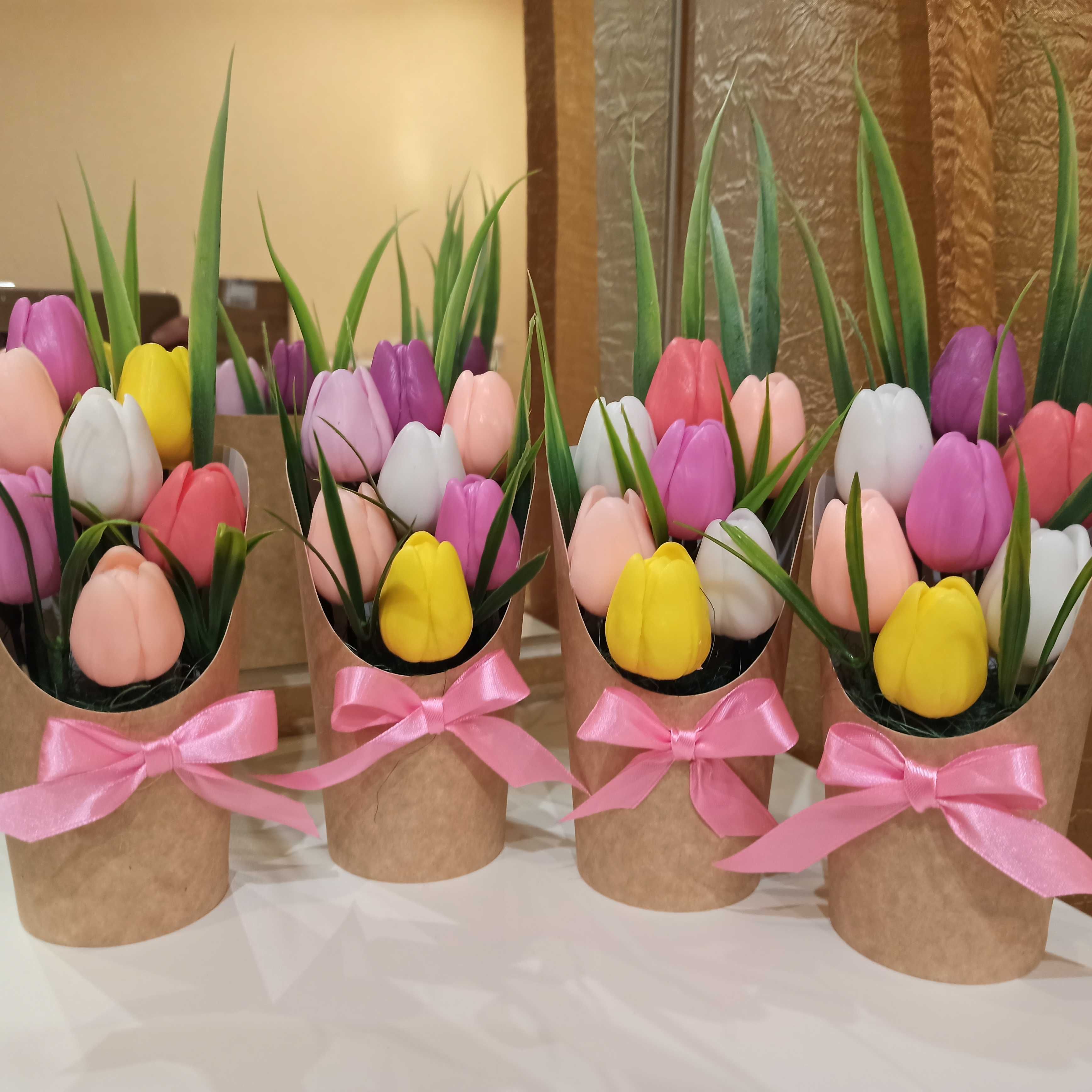 Букет тюльпанов из мыла ручной работы подарки к 8 марта