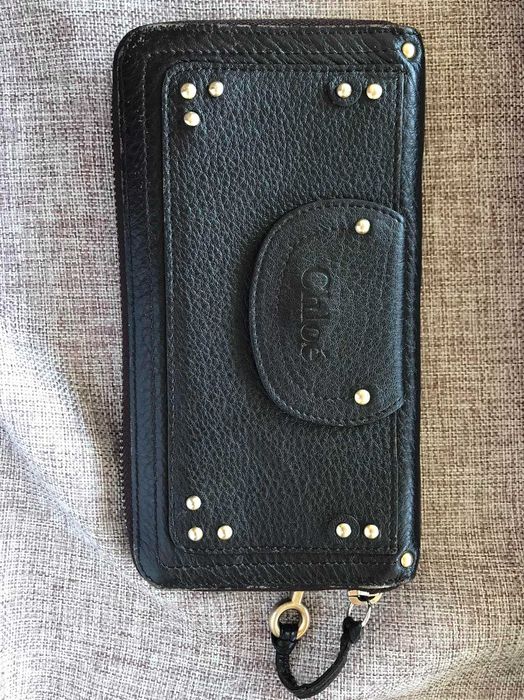 Кошелек Chloé Companion, черный, кожаный