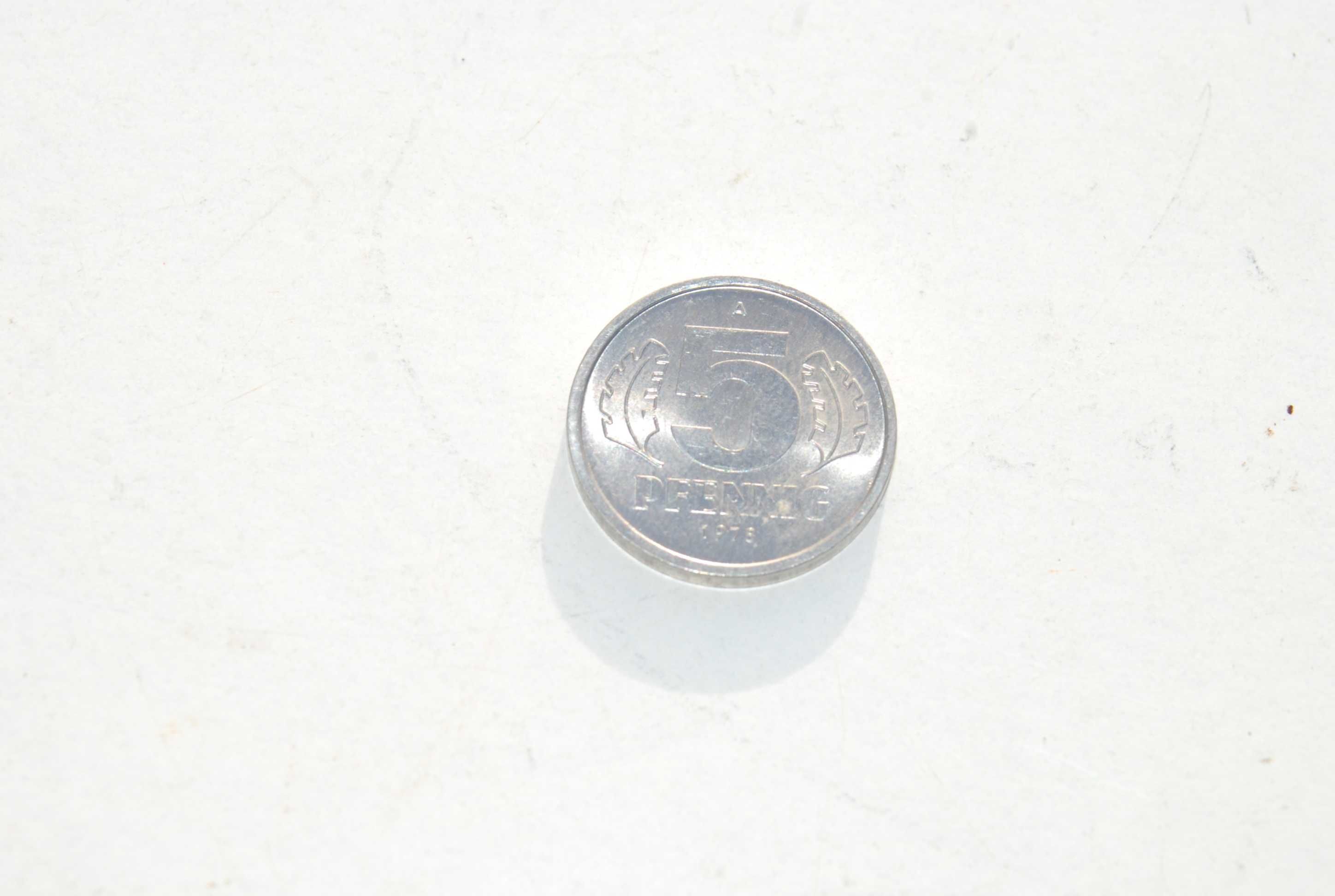 Stara moneta 5 fenigów pfennig 1978 Niemcy NRD unikat antyk