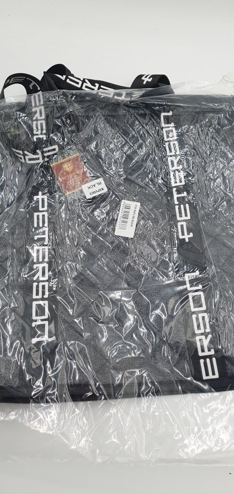 Czarna torba na zakupy shopper bag shopperka na codzień do pracy
