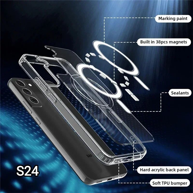 Capa Anti-choque Magsafe P/ Samsung S24 / S24 Ultra / S23 Ultra -Nova-