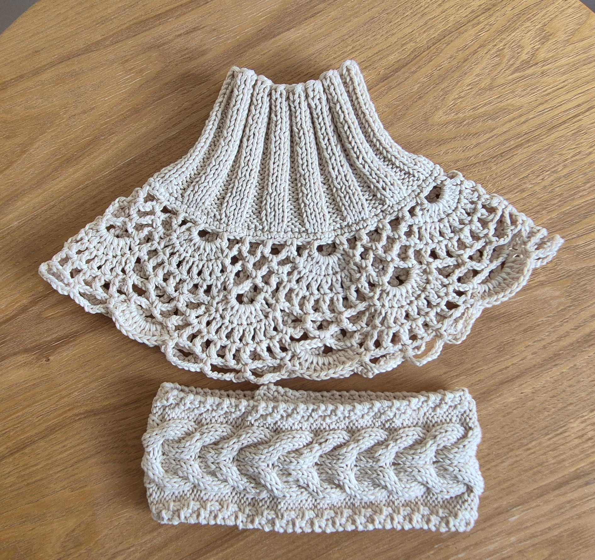 Komplet damski: opaska i golfik zamiast szalika - Handmade