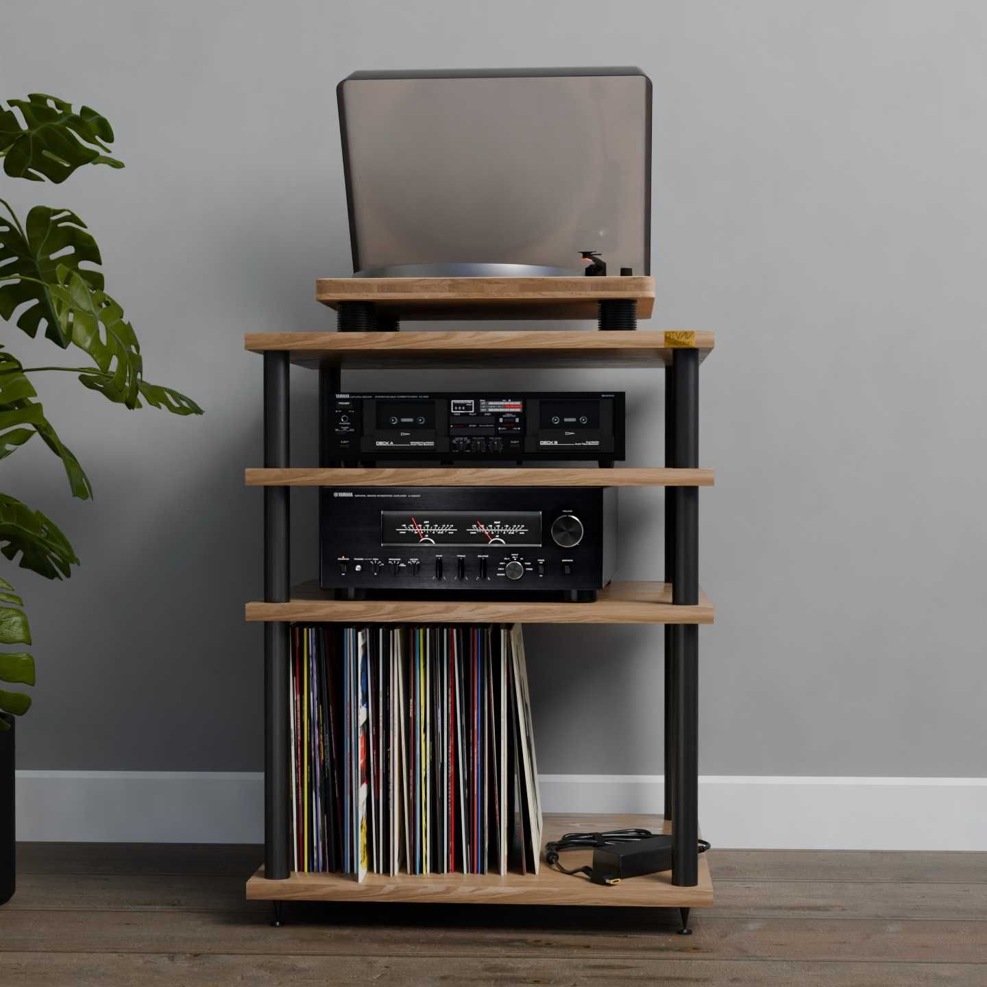 Stolik audio regał loft hi-fi pod płyty winylowe gramofonu