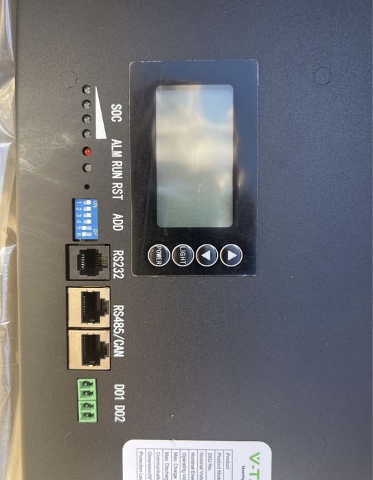 Акумуляторна батарея LiFeP04 V-TAC VT-48200B 48V 9.6 kWh 200Ah LFP