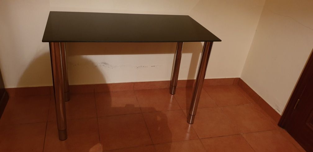 Secretaria / mesa em vidro preto para computador pc etc