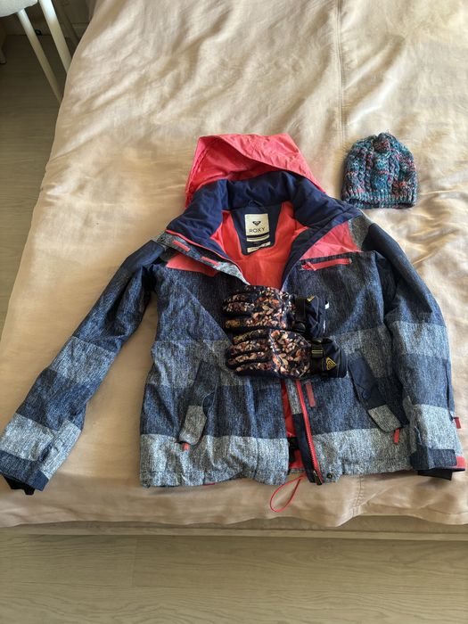 Kurtka Roxy L, rekawiczki Roxy, czapka