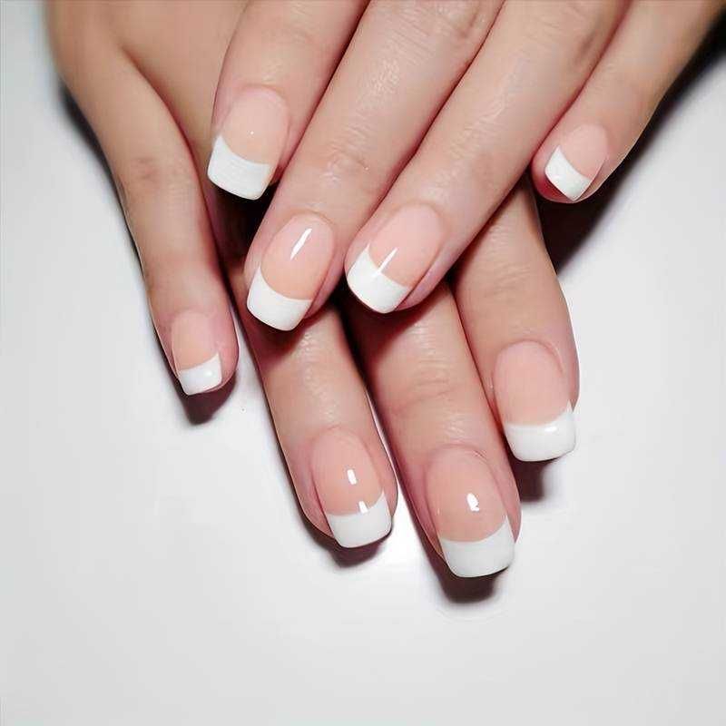 ⊛ Entrega Gratis 24H ~ 24pcs Unhas Falsas - Minimalista Ponta Francesa