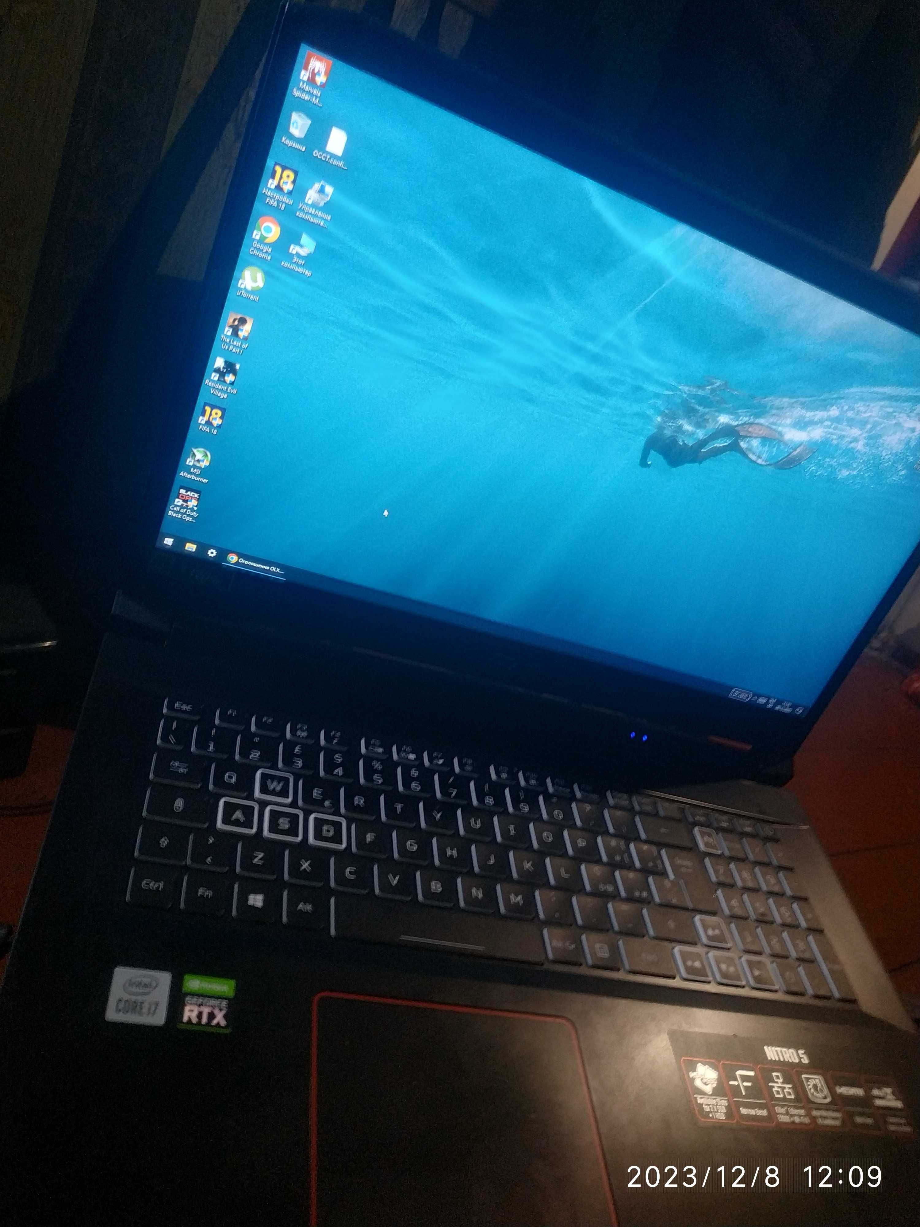 Acer nitro 5 i7 10750h  rtx 3060 6 gb 32ram 1tb ssd