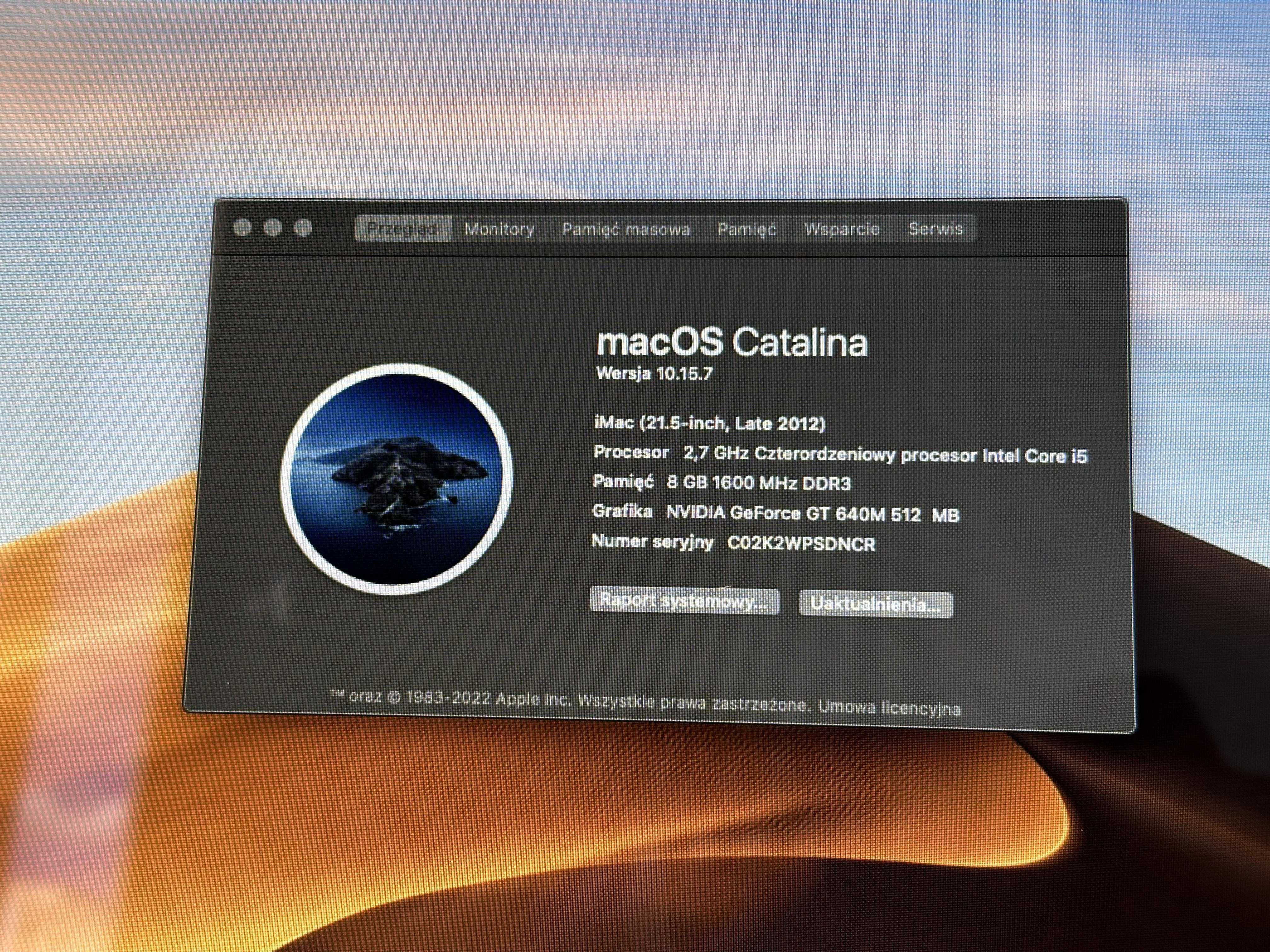 Apple iMac 21,5" i5 2,7GHz / 8GB RAM / 1TB HDD – Sprawny