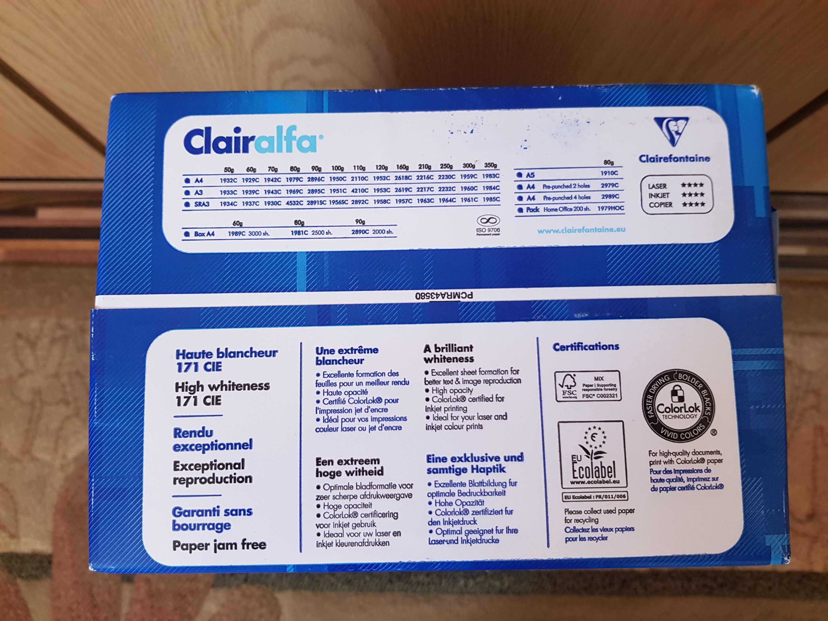 Papier biurowy Clairefontaine Clairalfa 1910C A5 biały 500 stron 80 g