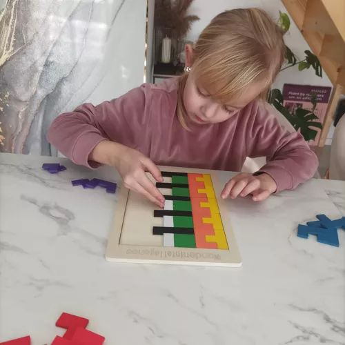 Układanka Puzzle Klocki Drewniane Gra Zabawka Logiczna Edukacyjna