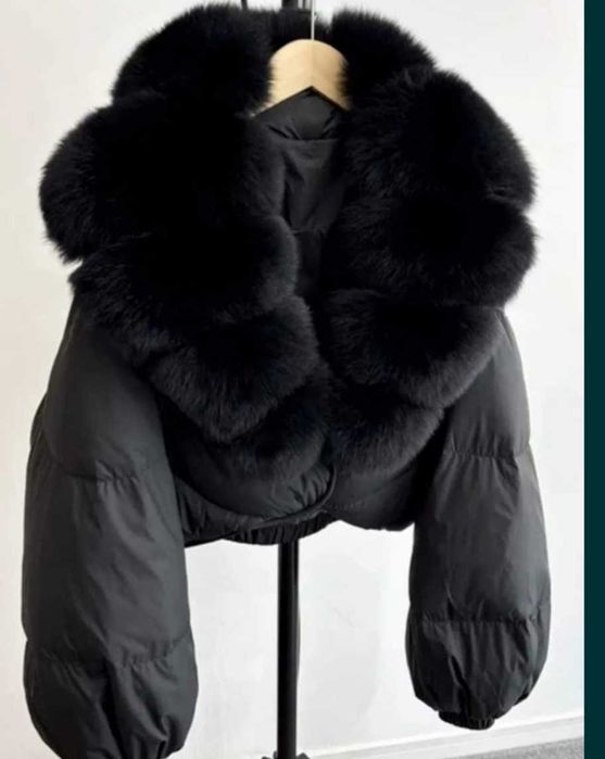 Kurtka zimowa nowa kolekcja lisy futro naturalne 2025