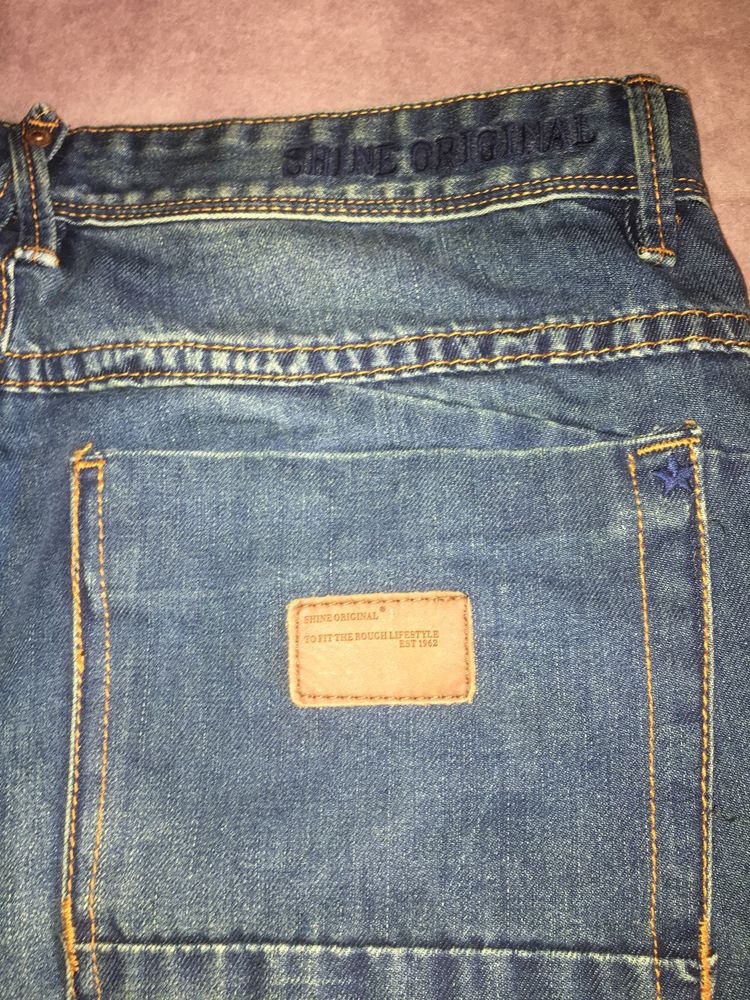 Męskie jeansy Shine Original Southside solidny jeans ładne W34 L30
