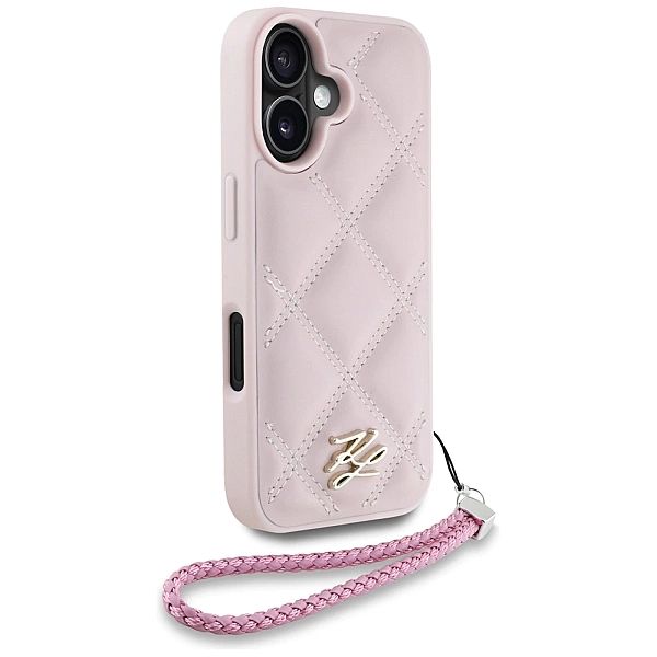 Etui Karl Lagerfeld Quilted Initial Logo & Chain Strap na iPhone 16 -