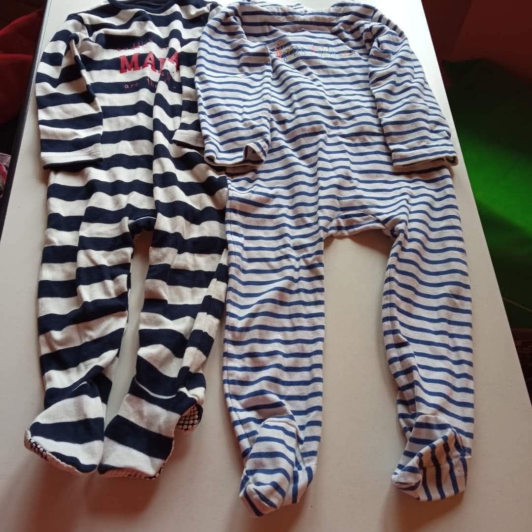 Zestaw 2 pajacyków w paski rozmiar 24 mce