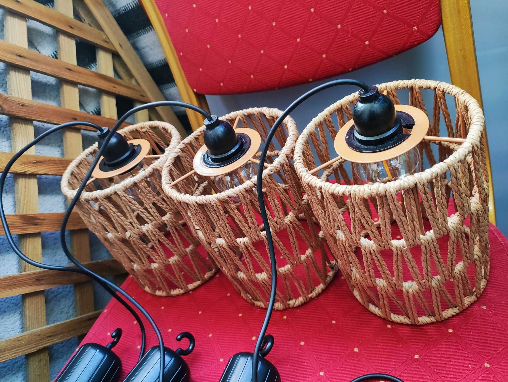 Lampa Rattanowa Boho Lampka wisząca sufitowa wiklinowa z wikliny