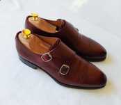 Bordowe skórzane buty monki Yanko rozmiar 40-40,5