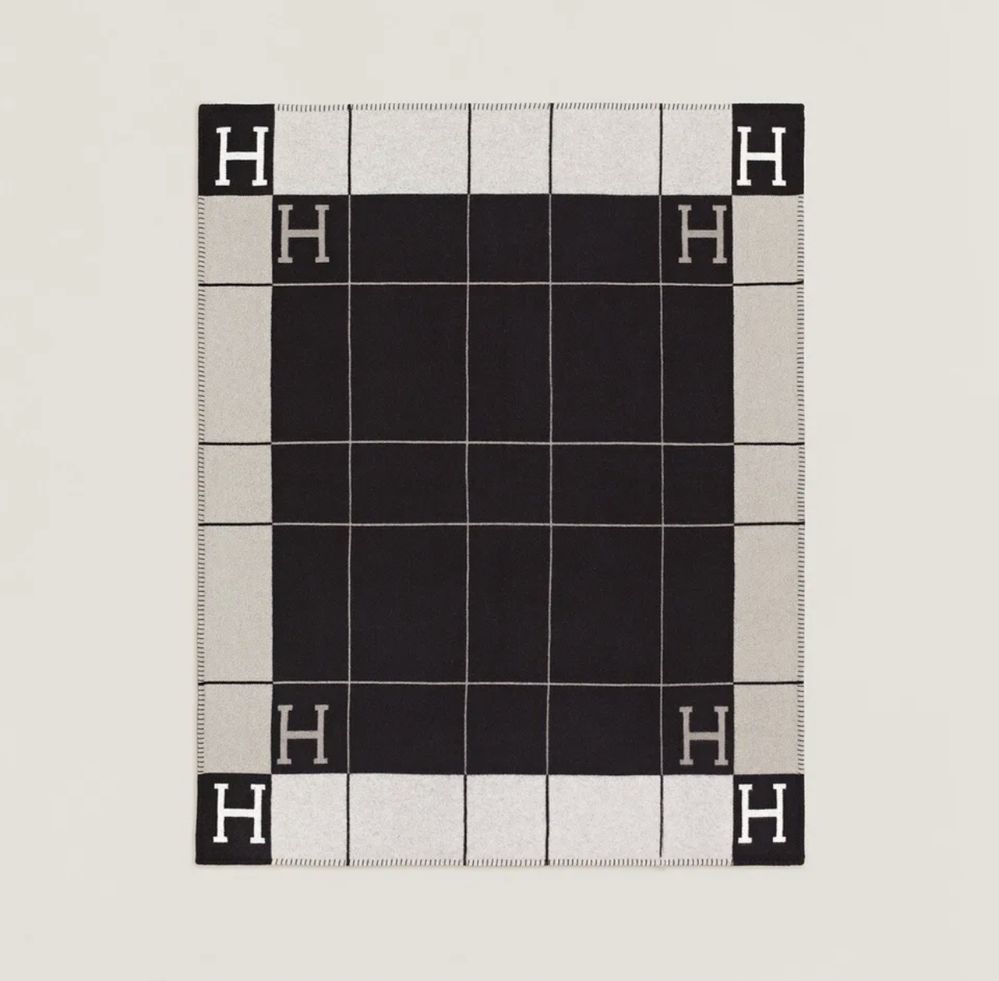 Плед Hermes черный Throw