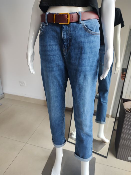Jeansowe spodnie Mom fit - niebieski 3XL M.Sara
