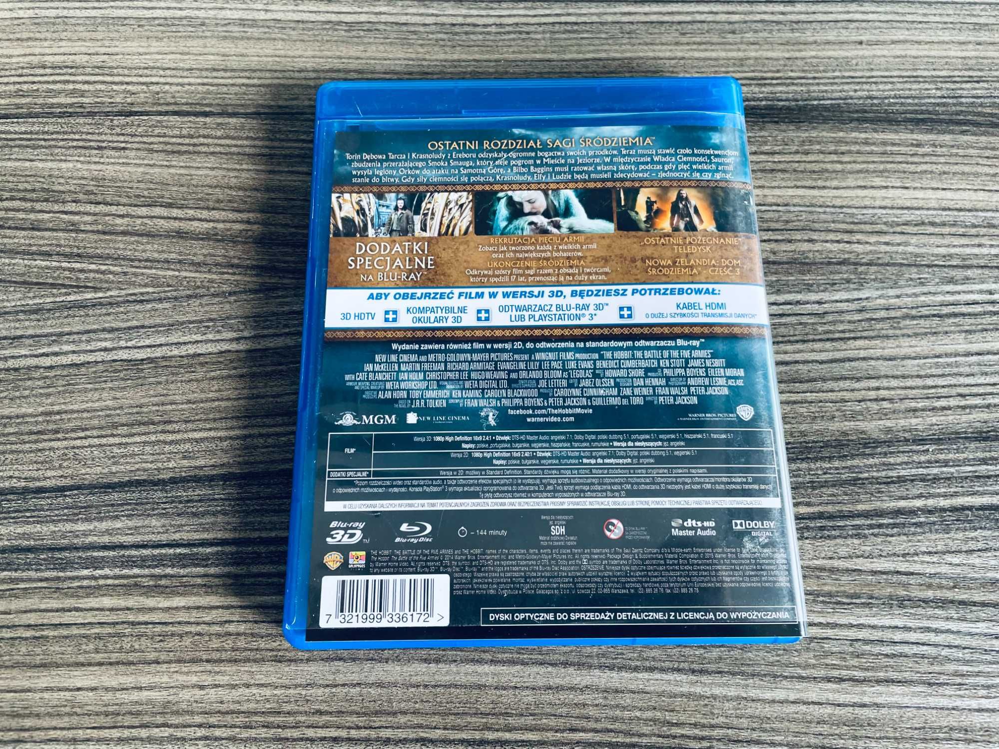 Hobbit - Bitwa Pięciu Armii 2D + 3D Bluray - polski dubbing (4 płyty)