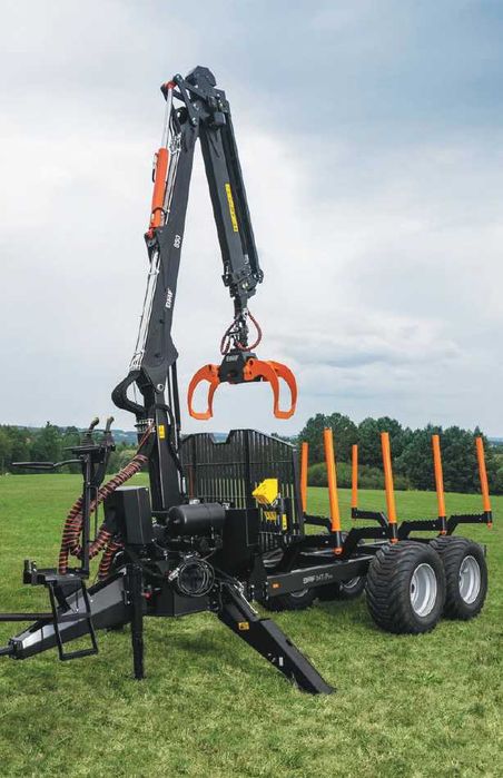 Przyczepa leśna zrywkowa HDS BMF 10 TON Żuraw 720 Nowa Raty% More Mask