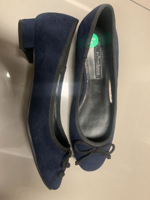 Primadonna lavorazione czółenka baleriny granat zamsz 37