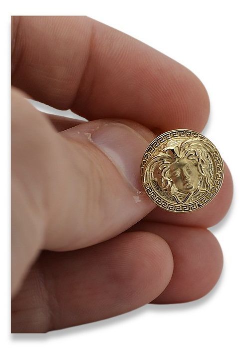 Złote kolczyki 14k 585 Meduza grecka droga cen025y Gdańsk biżuteria