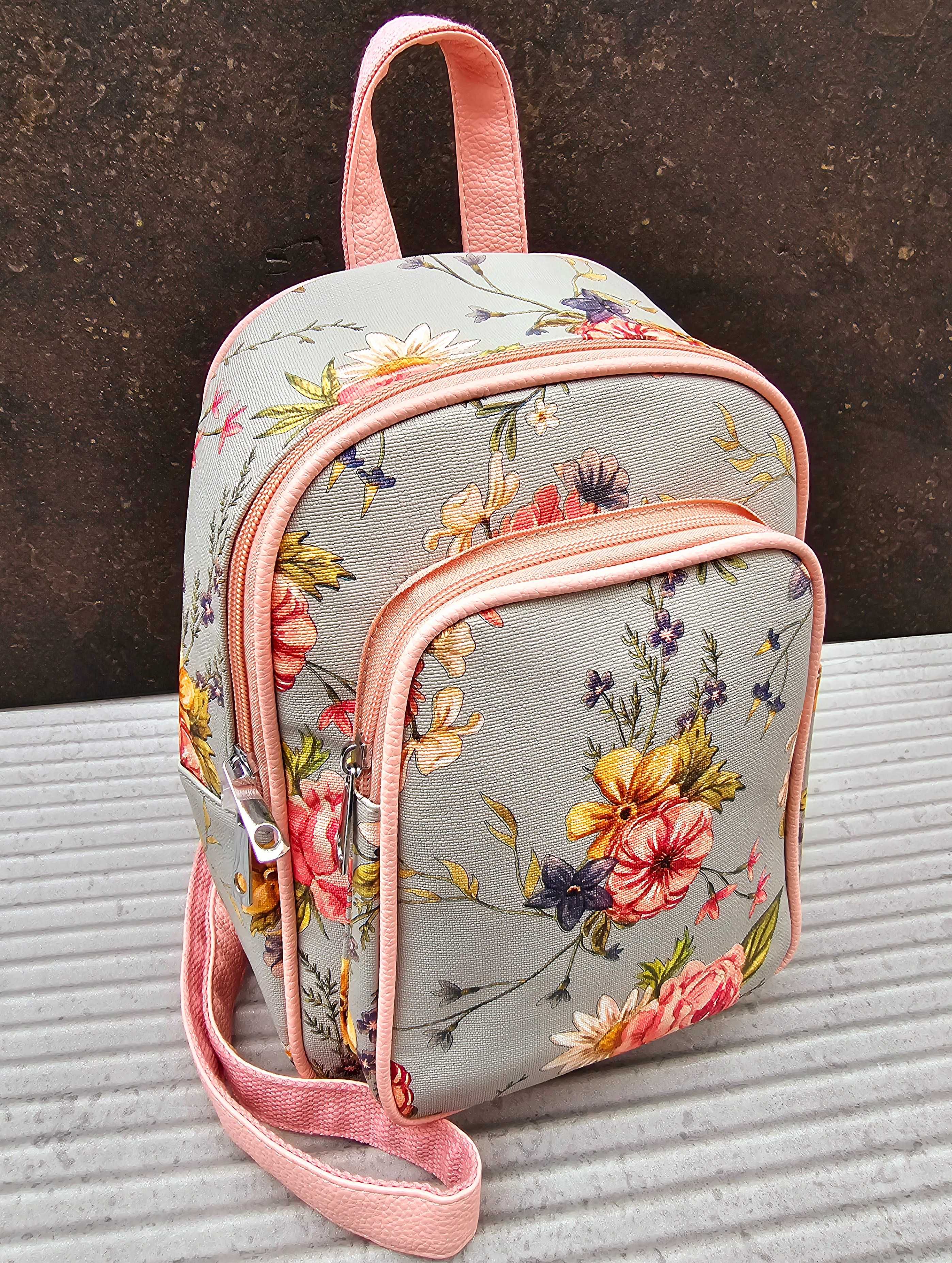 Nowy damski plecak kwiaty róż Marco Contti modny stylowy
