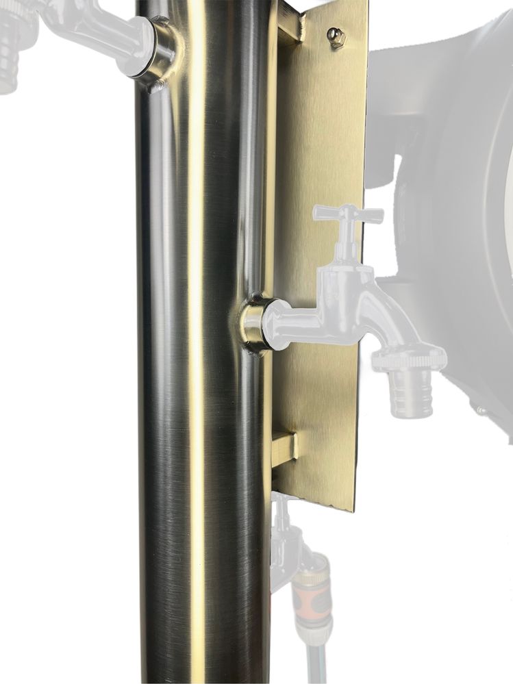 Kran ogrodowy +mocowanie 3x 3/4 hydrant słupek kranik 100cm INOX