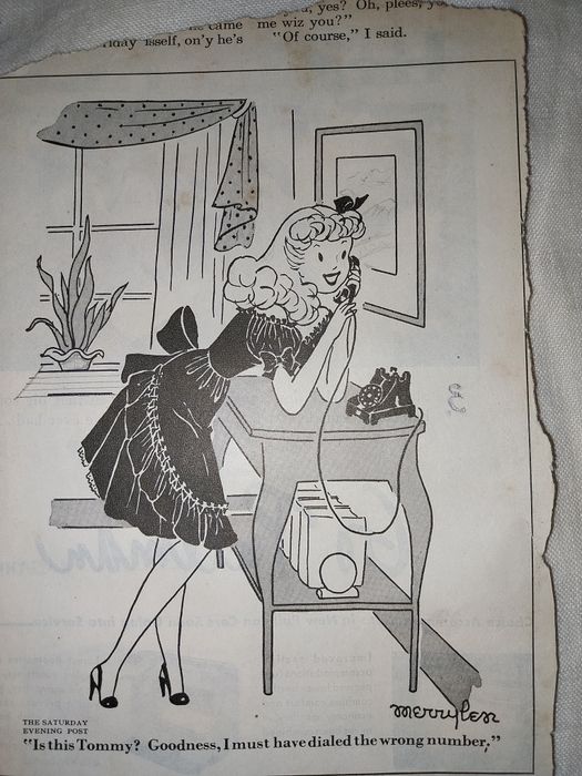 Um recorte de revista original do The Saturday Evening Post, com carto