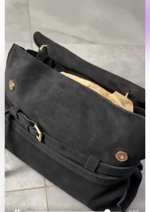 Стильна сумка з натуральної замші італійського виробництва