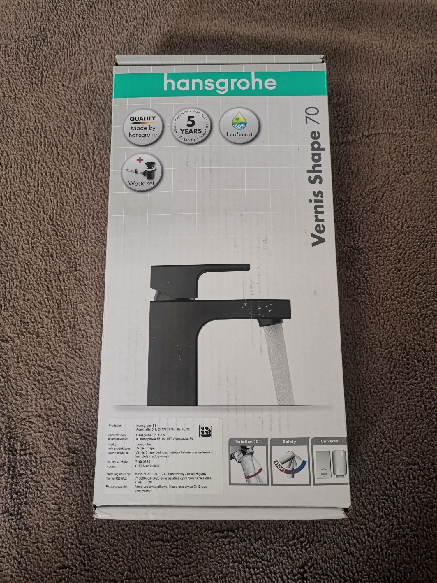 Nowa bateria Hansgrohe Vernis Shape 70