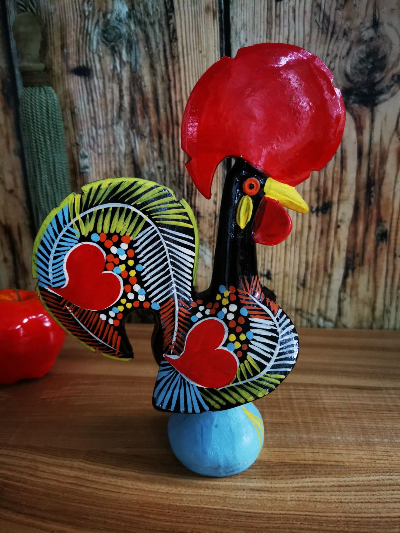 Ręcznie malowany kogut, kogucik z Barcelos, Portugalia, ceramika,
