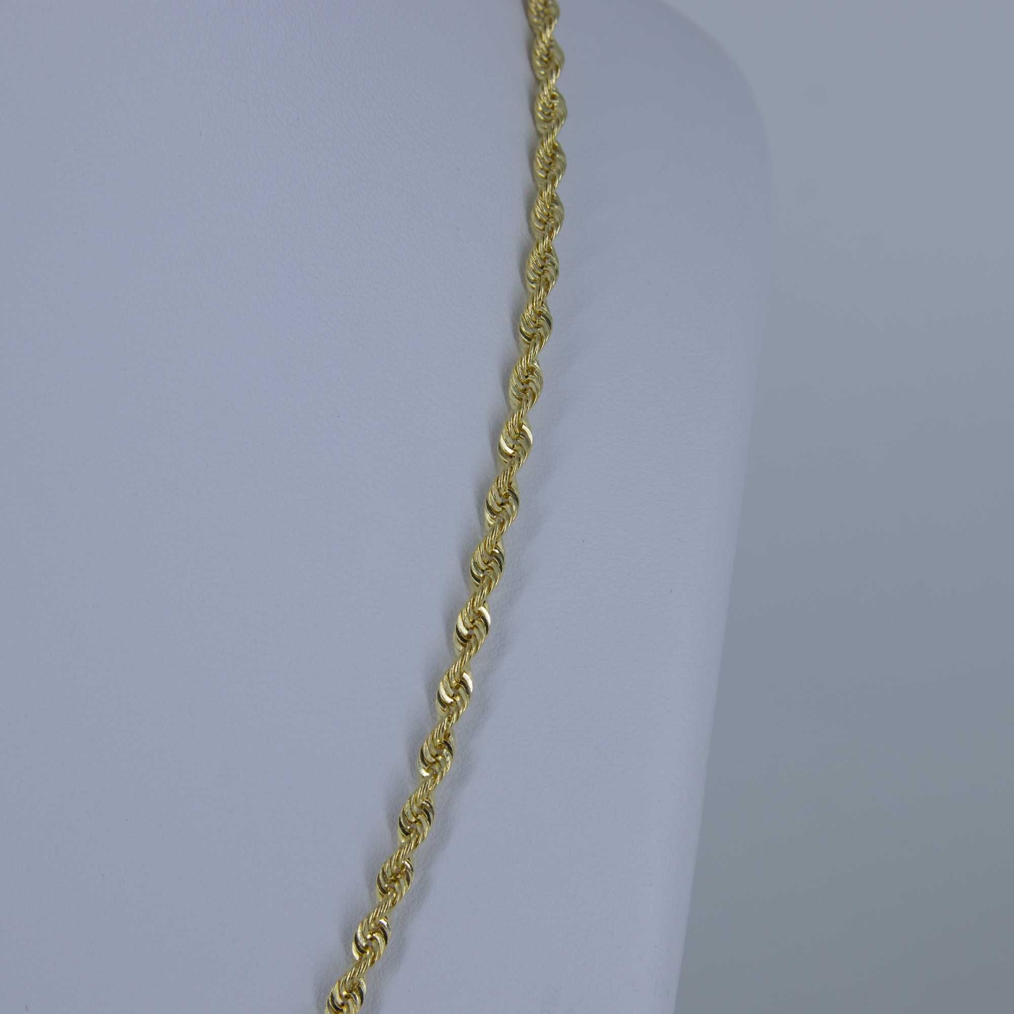 Złoty łańcuszek damski 585 3,83 gram 45cm Kordel Nowy WYSYŁKA GRATIS