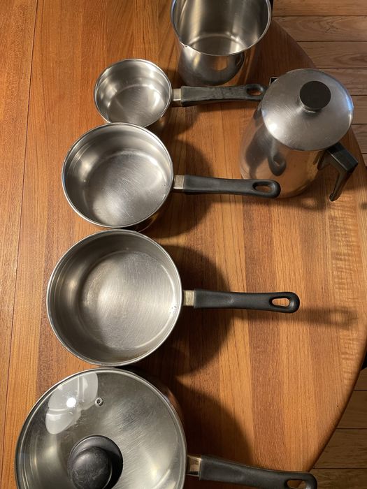 Set de 4 caçarolas + 2 fervedores inox
