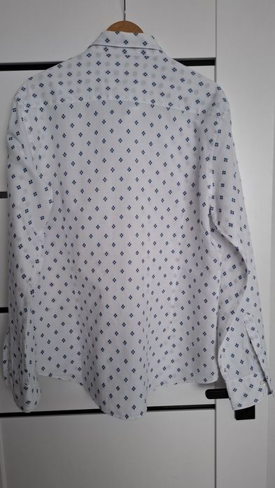 Massimo Dutti. Koszula męska taliowana. Len z bawełną.