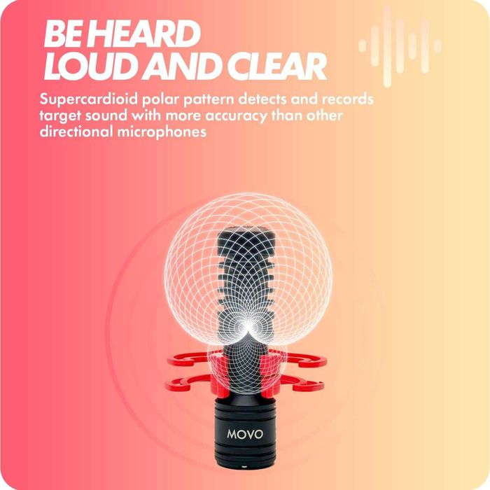 Movo VXR10-PRO Zewnętrzny Mikrofon Wideo do Kamery z Mocowaniem Wstrzą