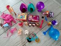 Mix zabawek koń Barbie, moji popr, muszelki, laleczki, rower