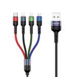 USAMS Kabel pleciony U26 4w1 3m 2AFast Charge (2xlightning/microUSB/