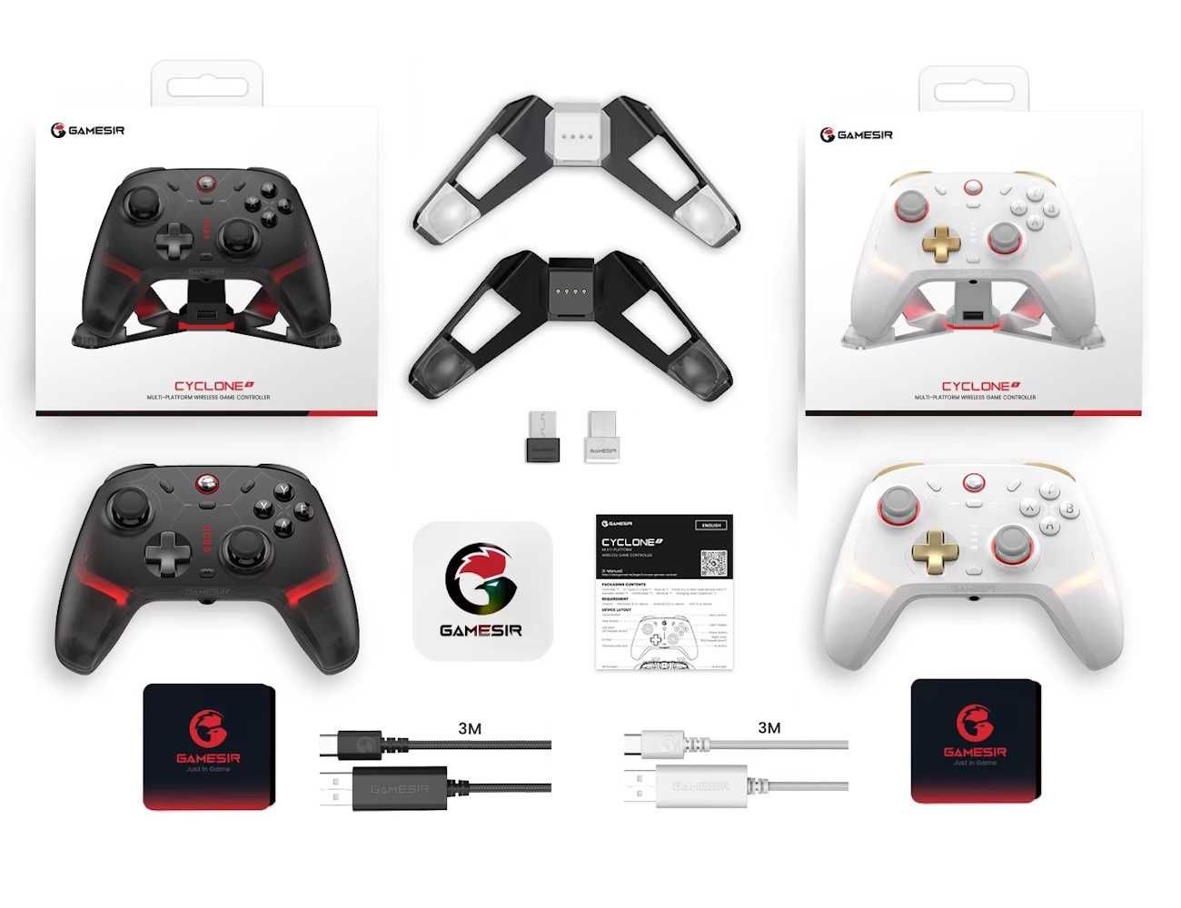 Геймпад GameSir Cyclone 2 Wireless Black, White з Док-станцією