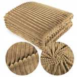 Koc 160x200 Mikrofibra Tłoczona Ardea Pasy Jednolity Pled Narzuta