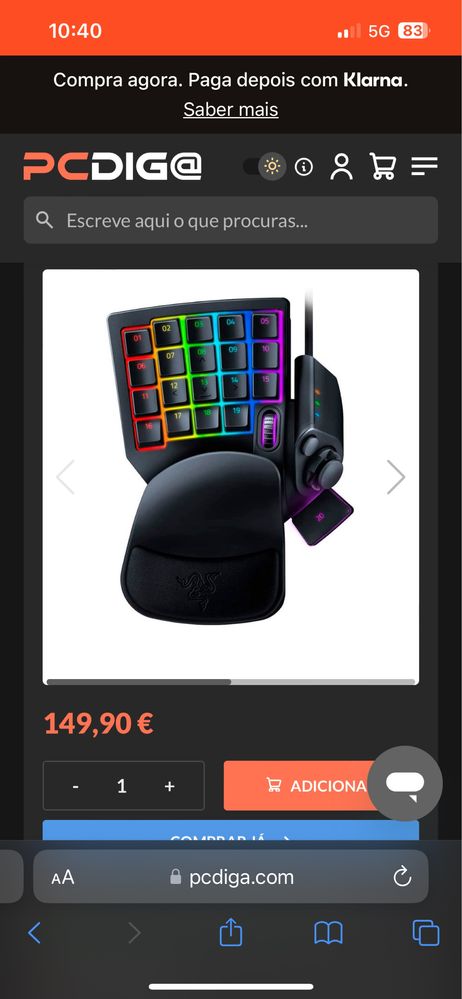 Razer Tartarus pro Rgb preto